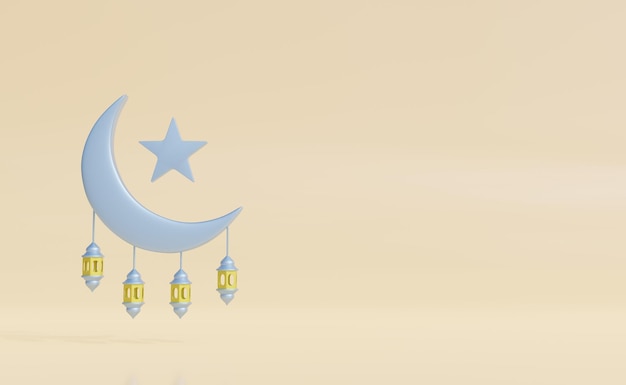 eid al fitr and eid al adha 3d illustration with copy space idul fitri and idul adha