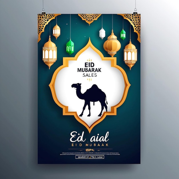 Eid Mubarak Sale and Discount Poster Design