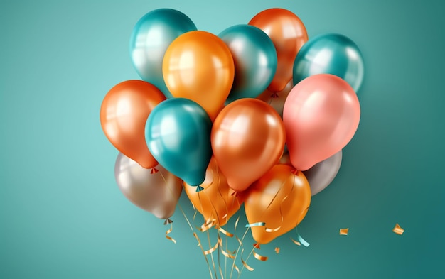 Elegant gratulerer med dagen med realistiske ballonger
