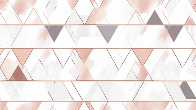 Elegant Triangles Surface Geometric seamless pattern rose Gold line abstract polygonal background generative AI