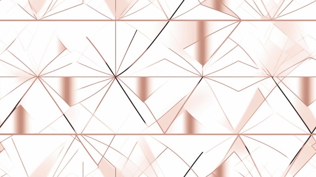 Elegante trekanter, overflate, geometrisk sømløst mønster, rosegull linje, abstrakt polygonal bakgrunn, generativ AI