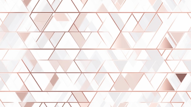 Elegante trekanter, overflate, geometrisk sømløst mønster, rosegull linje, abstrakt polygonal bakgrunn, generativ AI