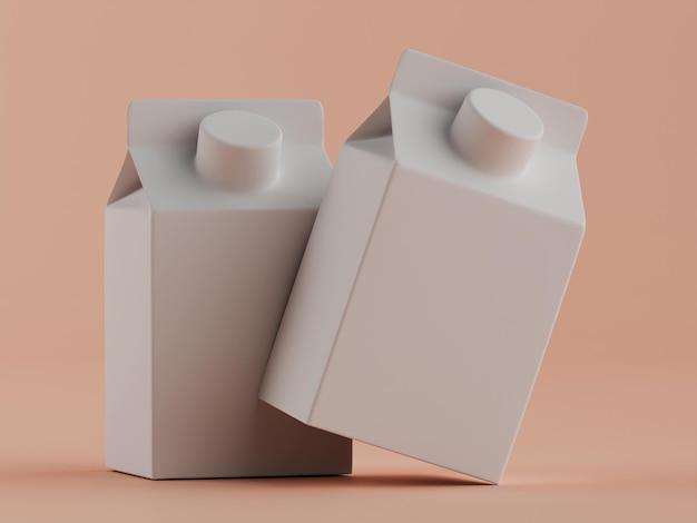 Empty milk carton mockups packaging design