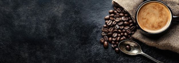 En cappuccino ligger elegant oppå en haug med fyldige kaffebønner