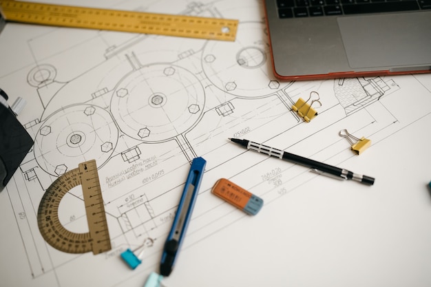 engineering drawings, protractor, notebook, term paper or diploma project. applied mechanics
