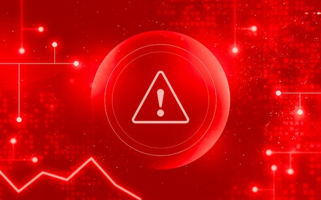 Exclamation mark Internet threat related to hacker attacks