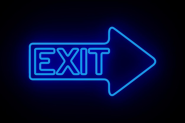 Exit på mørk bakgrunn 3D-illustrasjon