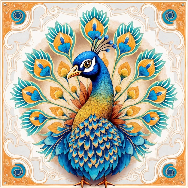 Exquisite Peacock with Ornamental Feather Display