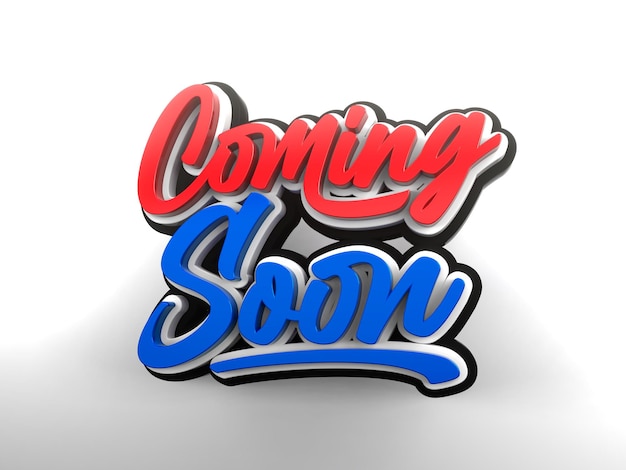 Eyecatching 3D Illustration Coming Soon Lettering in Vibrant Colors