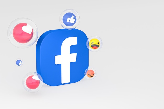 Facebook icon on screen smartphone or mobile phone 3d render