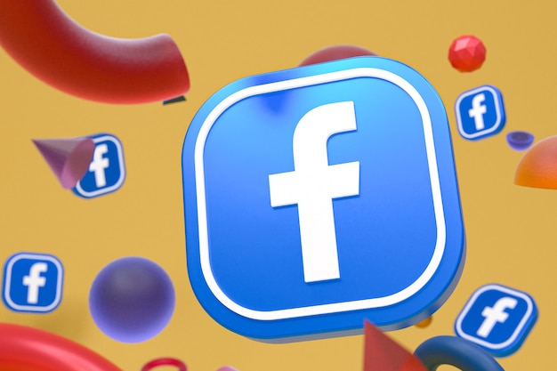Facebook ig logo på abstrakt geometri bakgrunn