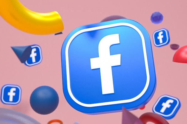 Facebook ig logo på abstrakt geometri bakgrunn