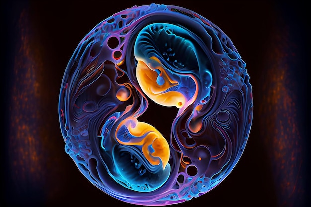 fertilized egg in the process of division artificial fertilization of the egg egg closeup generative ai