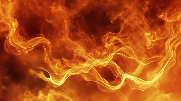 Fiery Flames in Orange and Yellow