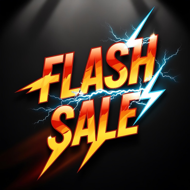 Foto flash sale announcement bold graphic design