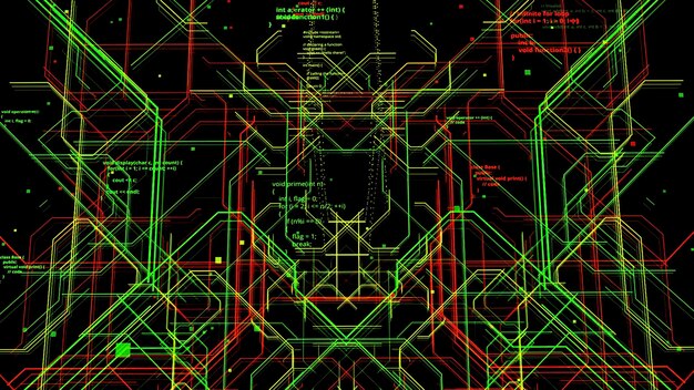 Flight through flow of digital informational tunnel global connection concept animation blocks of