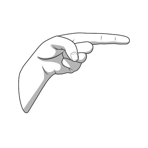 Forefinger hand gesture vector illustration