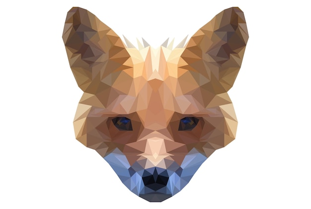 Fox polygon art geometric triangular fauna animal wildlife character