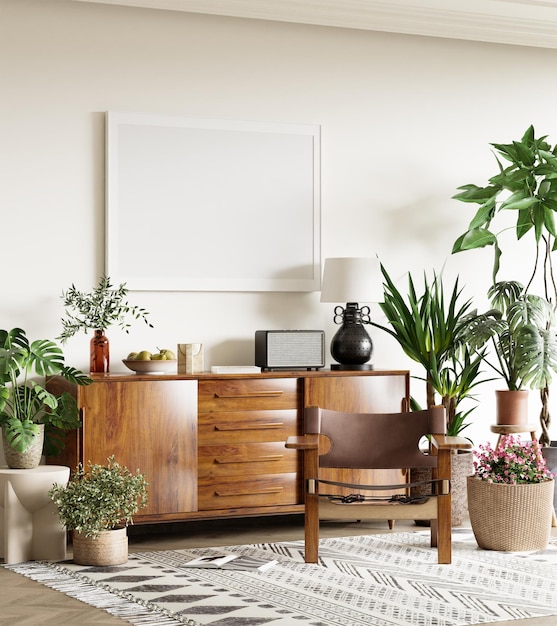Frame Mockup with Interior Decoration