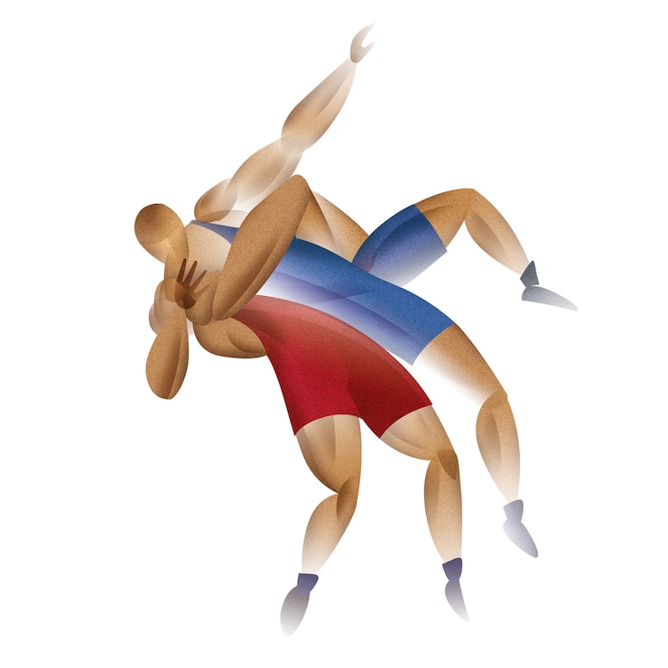 Foto freestyle wrestling fight two athletes