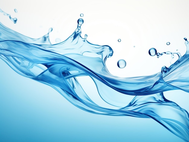 Fresh Blue Water Splash on White Background