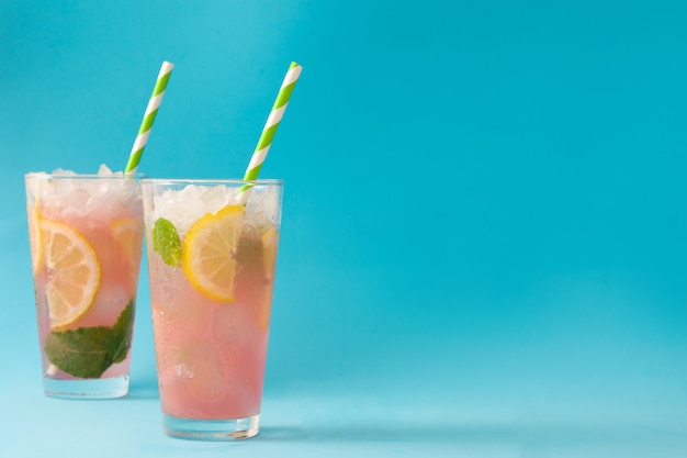 fresh watermelon mojito copy space