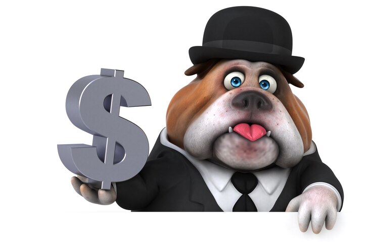 Foto fun bulldog - 3d illustration