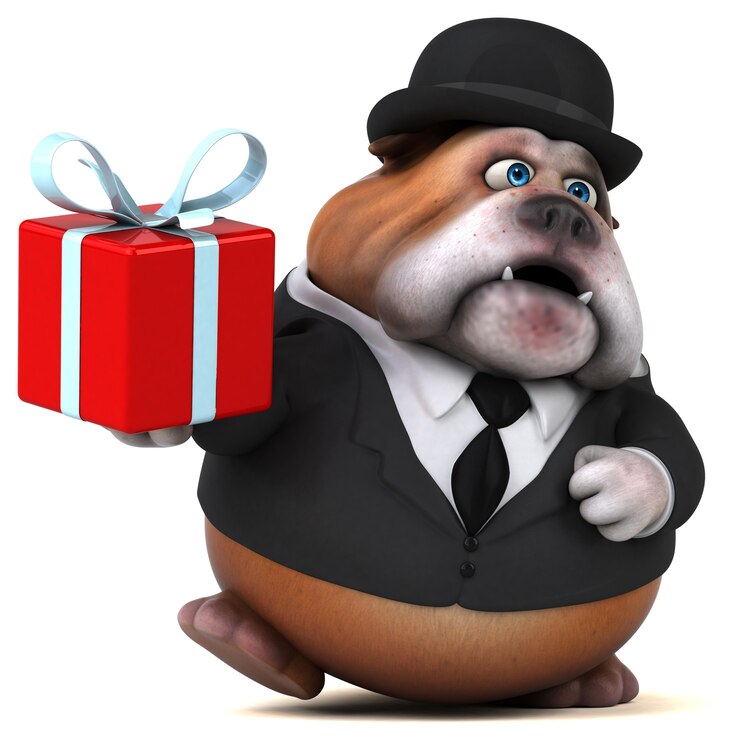 Foto fun bulldog - 3d illustration