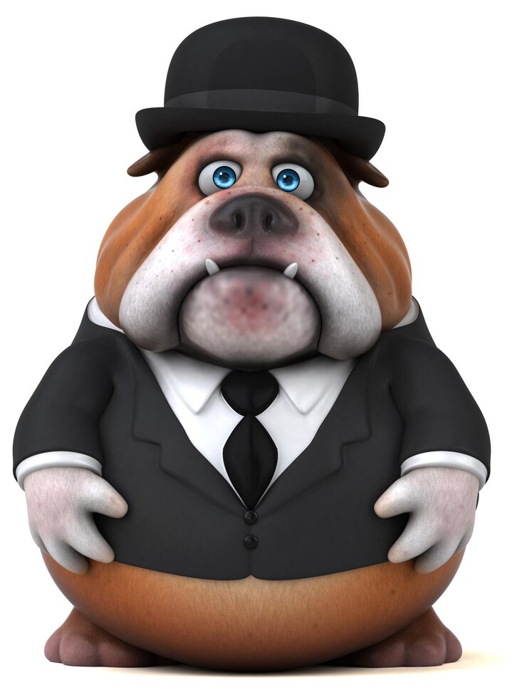 Foto fun bulldog - 3d illustration