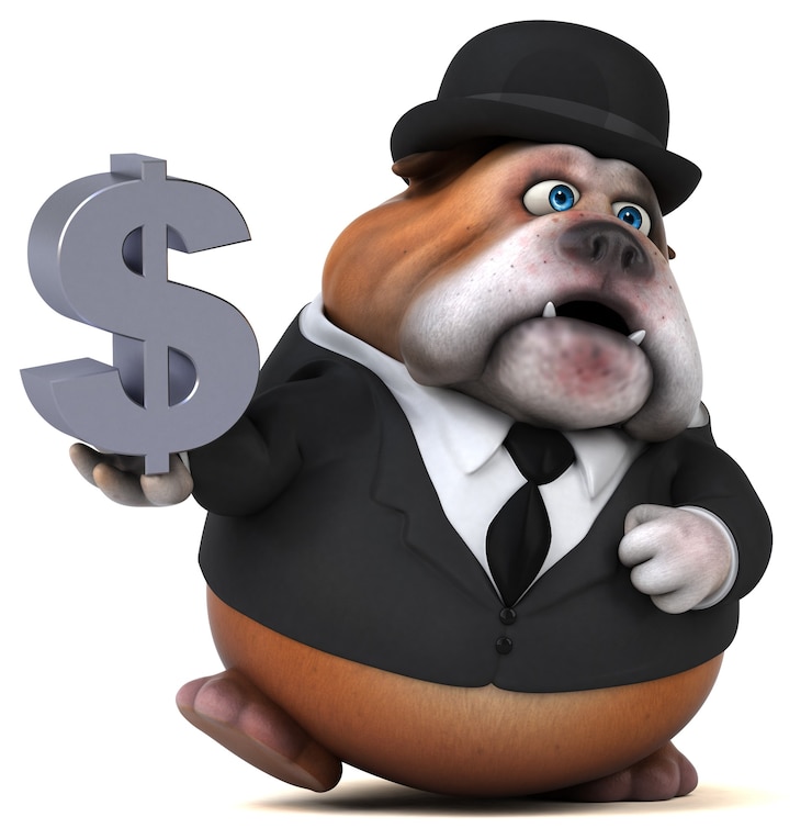 Foto fun bulldog - 3d illustration
