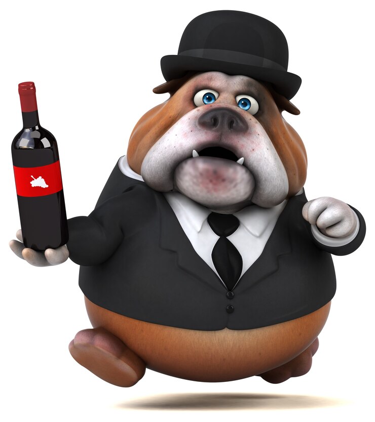 Foto fun bulldog - 3d illustration