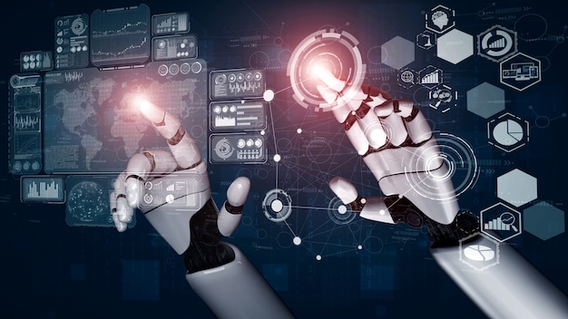 future artificial intelligence robot and cyborg.
