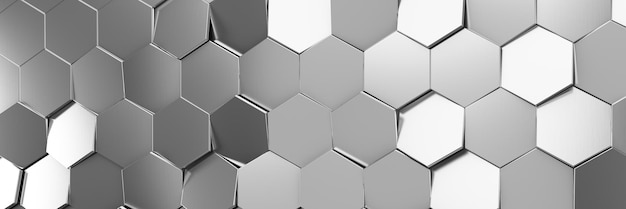 futuristic and technological hexagonal background 3d rendering