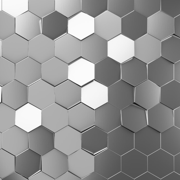 futuristic and technological hexagonal background 3d rendering
