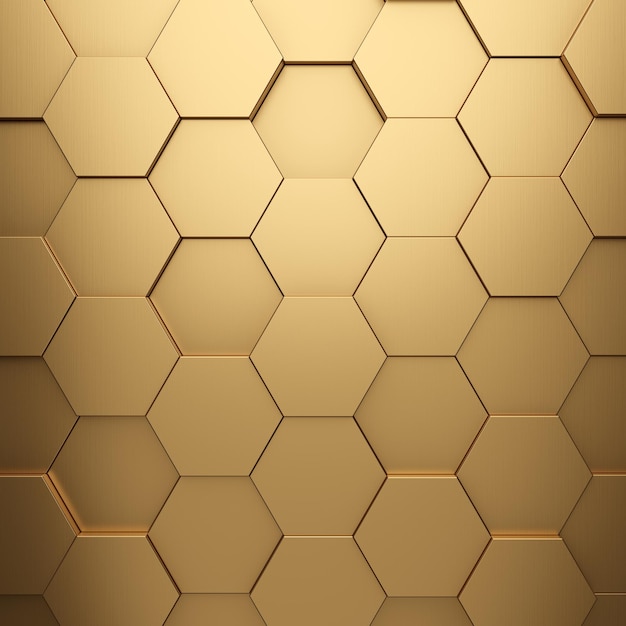 futuristic gold hexagonal texture background 3d rendering