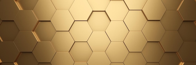 futuristic gold hexagonal texture background 3d rendering