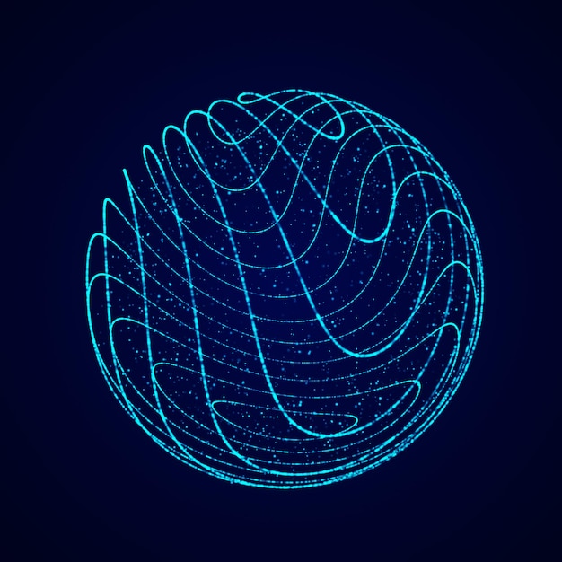 Futuristic sphere of particles and lines Network connection big data Abstract technology background