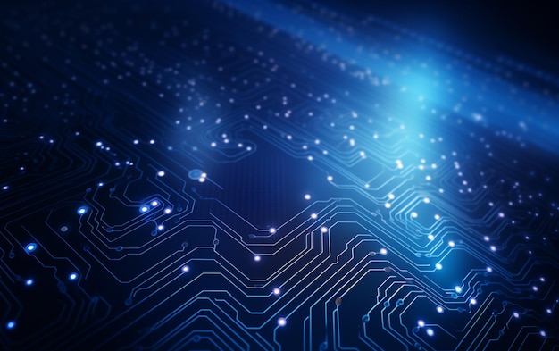 Futuristisk banner for digital teknologi med kretslinjer