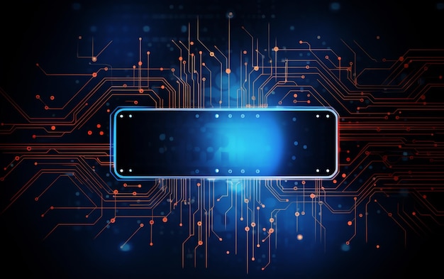 Futuristisk banner for digital teknologi med kretslinjer