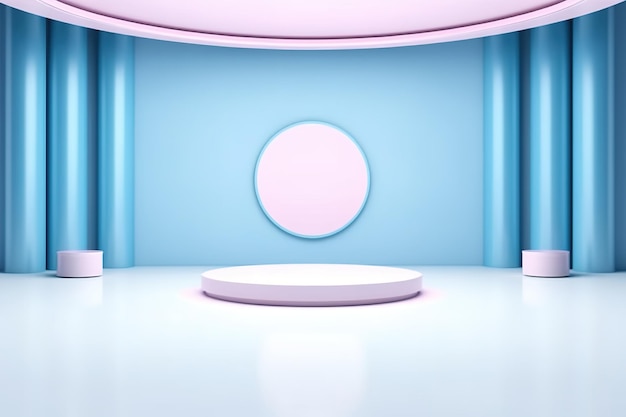 Futuristisk og ren scene med blank senterbakgrunn