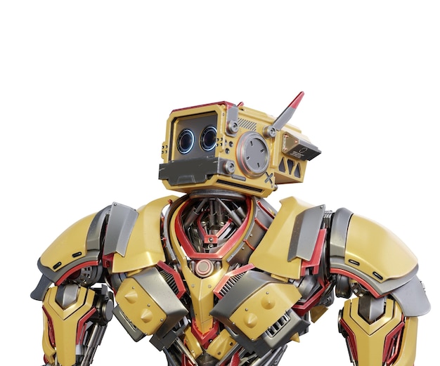 Futuristisk robot isolert på transparent bakgrunn – 3D-rendering