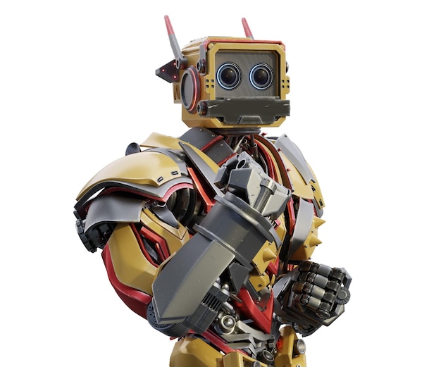 Futuristisk robot isolert på transparent bakgrunn – 3D-rendering