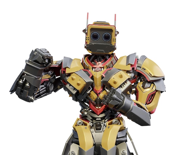 Futuristisk robot isolert på transparent bakgrunn – 3D-rendering