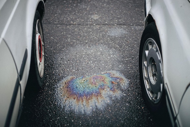 Gasoline on the asphalt