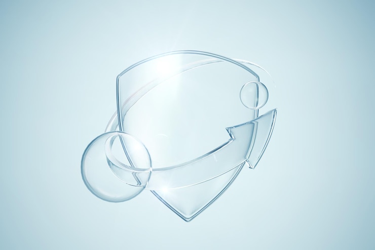 Foto glass shield uv protection ultraviolet 3d icon for cream skin care sunscreen 3d rendering