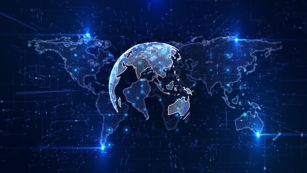 Global Network Digital Connections and Data Flows Across the World