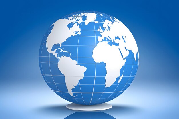 Globe blue background Neural network AI generated