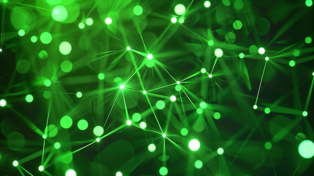 glowing green neural network abstract futuristic background artificial intelligence 3d rendering