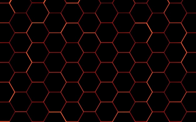 glowing hexagonal background 3d rendering