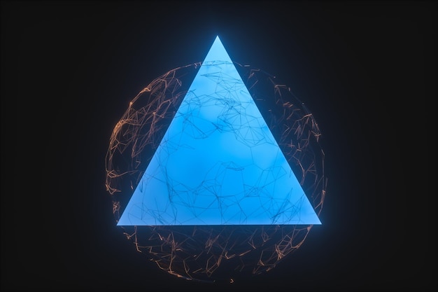 Glowing lines and creative geometries 3d rendering